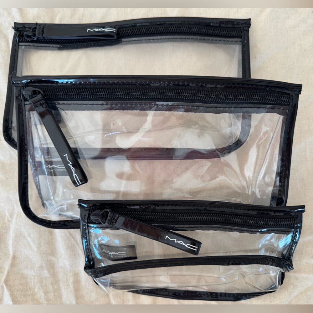 3 MAC cosmetic storage bags - approx 8x4 inches (2 bags) and 6.5x3 inches